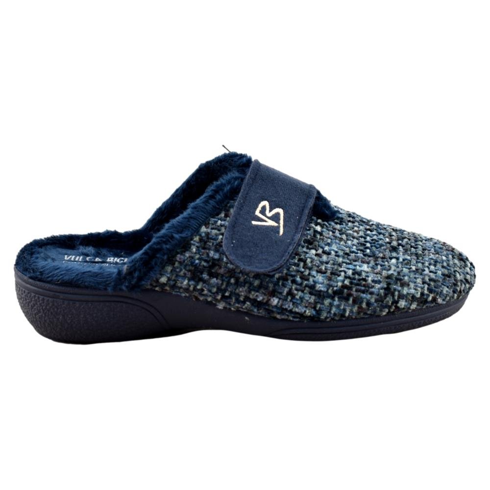 Zapatillas de casa de horma ancha con cierre de tira adherente 396761 - Imagen 3