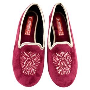 Zapatillas de casa bordadas con paño suave y piso de goma flexible 300696