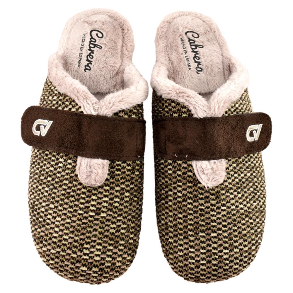 Zapatillas de casa de horma ancha con cierre de tira adherente 514614 - Imagen 4