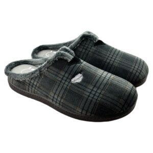 Zapatillas de casa de cuadros con plantilla acolchada 079564